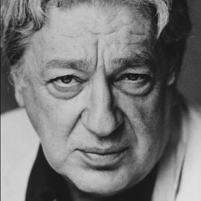 Black and white portrait of artist at Festival di Spoleto, intense gaze