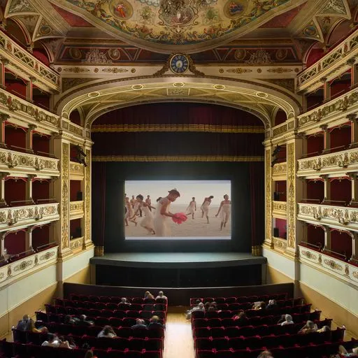 Proiezione al Festival di Spoleto in un elegante teatro storico italiano