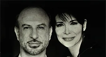 Festival di Spoleto performers pose together in dramatic black and white portrait