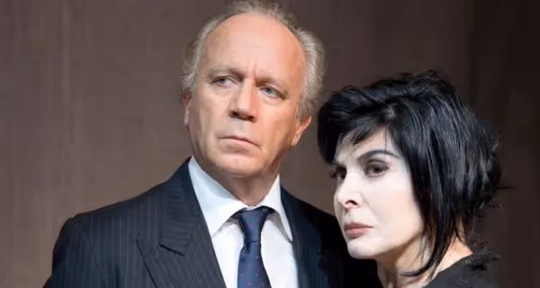 Festival di Spoleto poster featuring two dramatic actors in formal attire