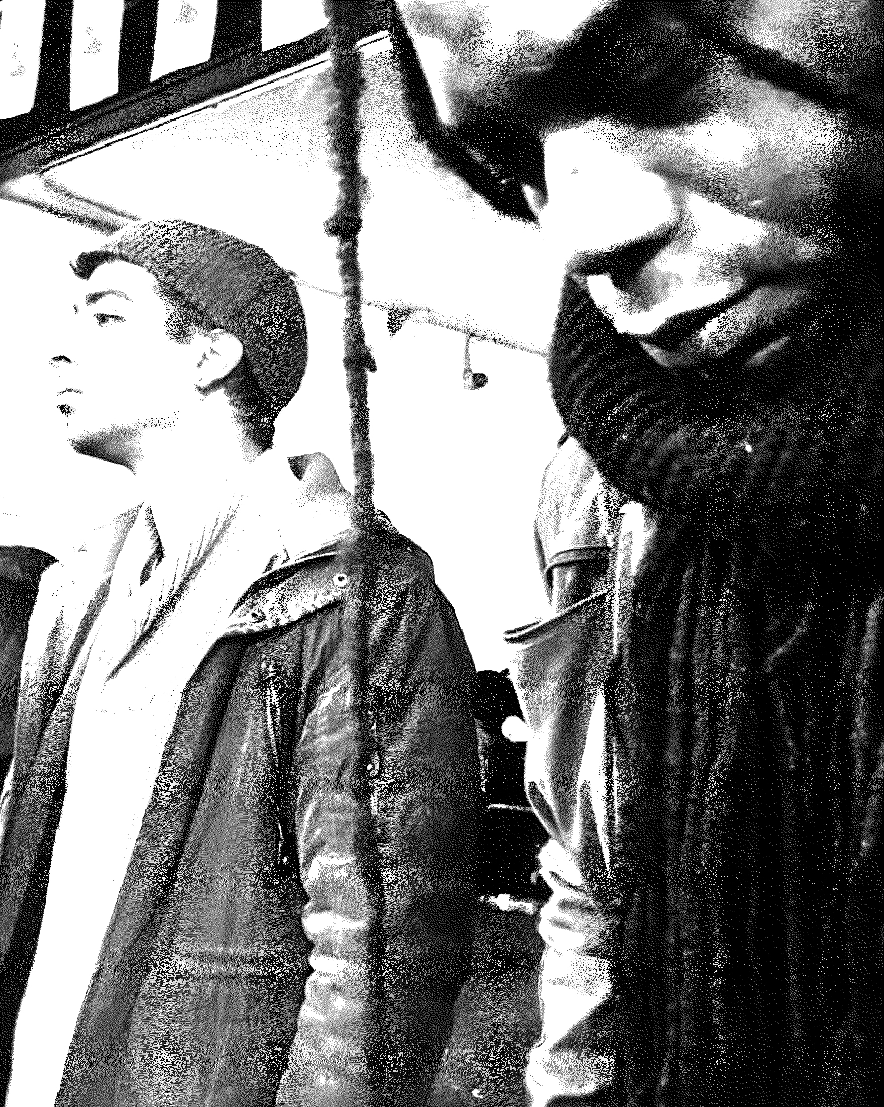 Black and white image from Festival di Spoleto capturing stylized performers