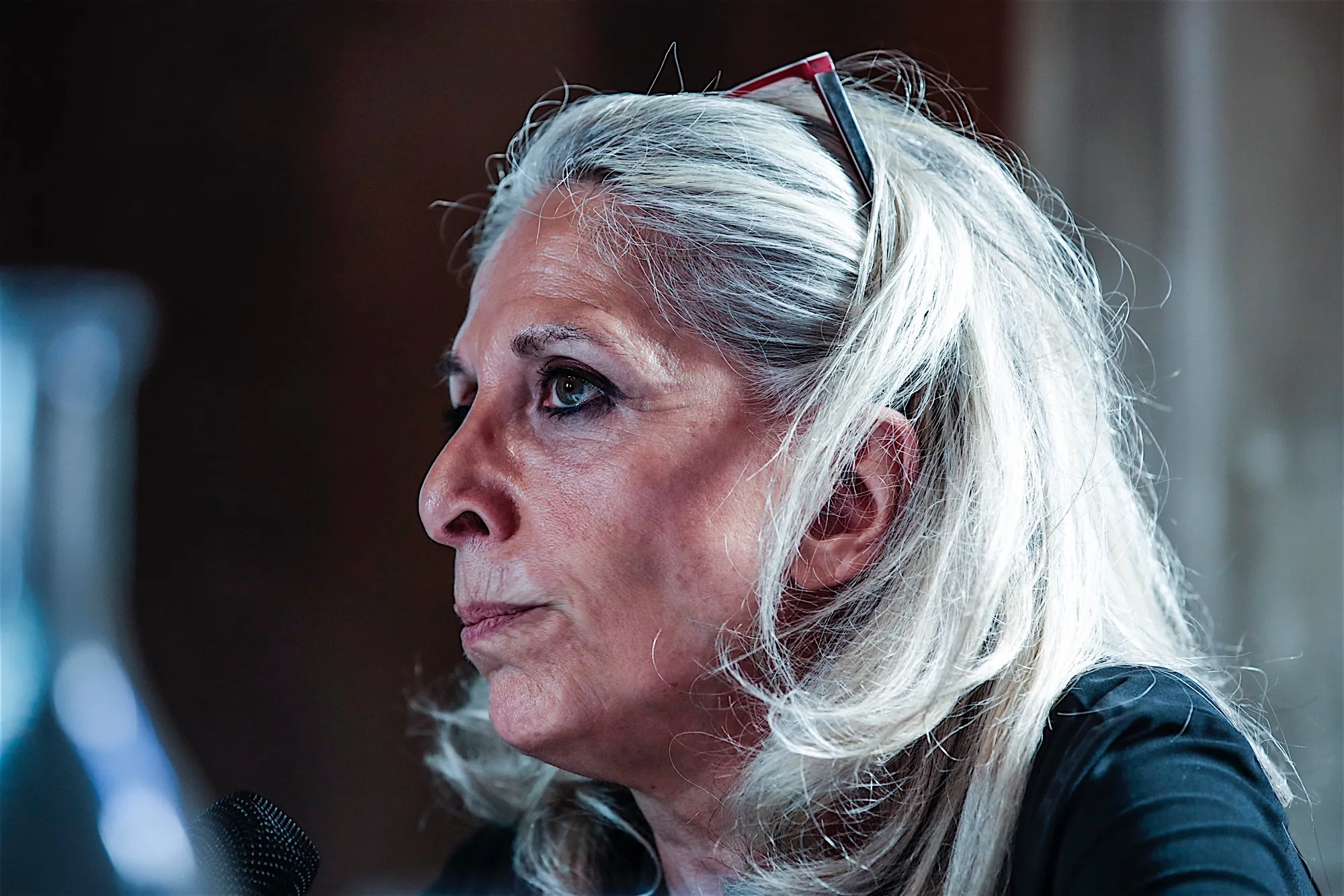 Artistic profile shot at Festival di Spoleto capturing intense contemplative moment