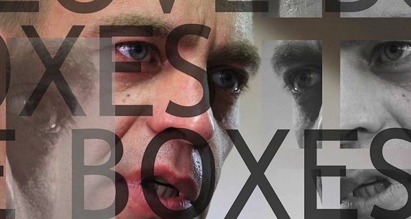 Manifesto artistico del Festival di Spoleto con volti frammentati e tipografia