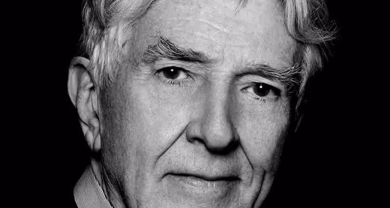 Black and white portrait of distinguished artist at Festival di Spoleto