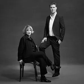 Black and white portrait of two performers at Festival di Spoleto