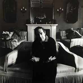 Festival di Spoleto artist portrait, distinguished man seated in elegant living room