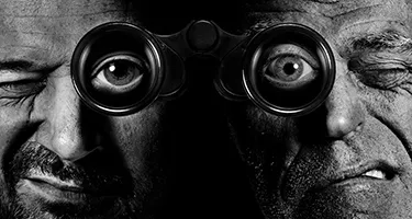 Festival di Spoleto portrait: Intense black and white close-up of expressive faces