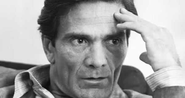 Pier Paolo Pasolini, iconic filmmaker at Festival di Spoleto, contemplative portrait