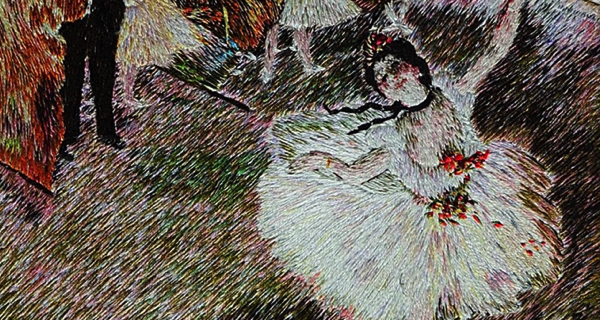 Dettaglio di un'opera d'arte al Festival di Spoleto, tratto da un dipinto
