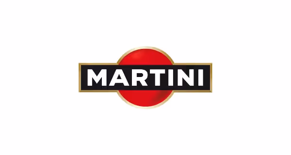 Martini logo for Festival di Spoleto, classic black, red, and gold design