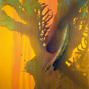 Poster astratto del Festival di Spoleto con colori caldi e dinamici