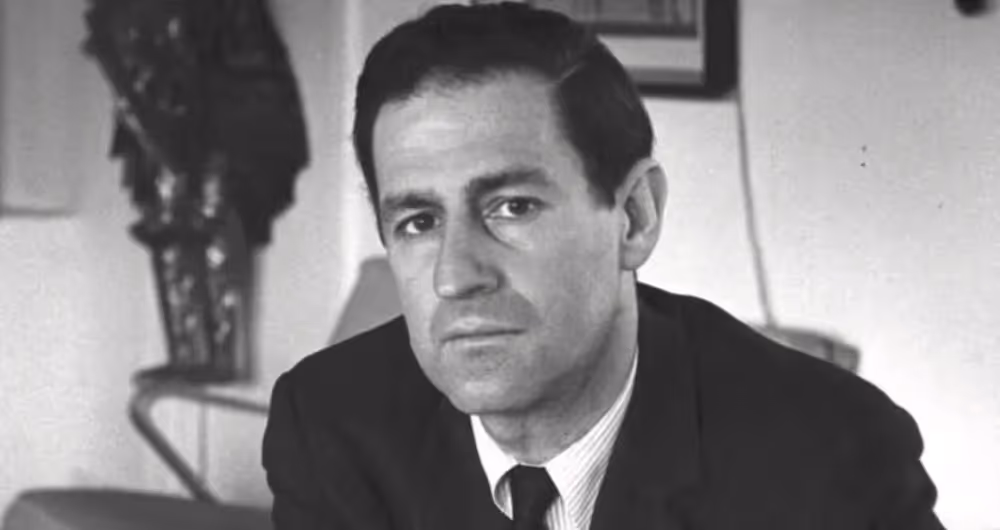 Black and white portrait of a man associated with Festival di Spoleto