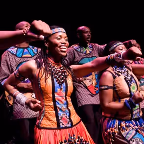 Festival di Spoleto performers dance in vibrant traditional African costumes
