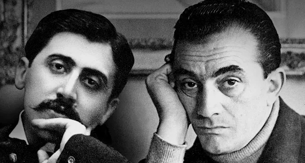 Black and white portrait of two men at Festival di Spoleto cultural event