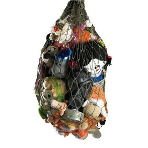 Festival di Spoleto art installation: colorful objects trapped in netted mesh sculpture