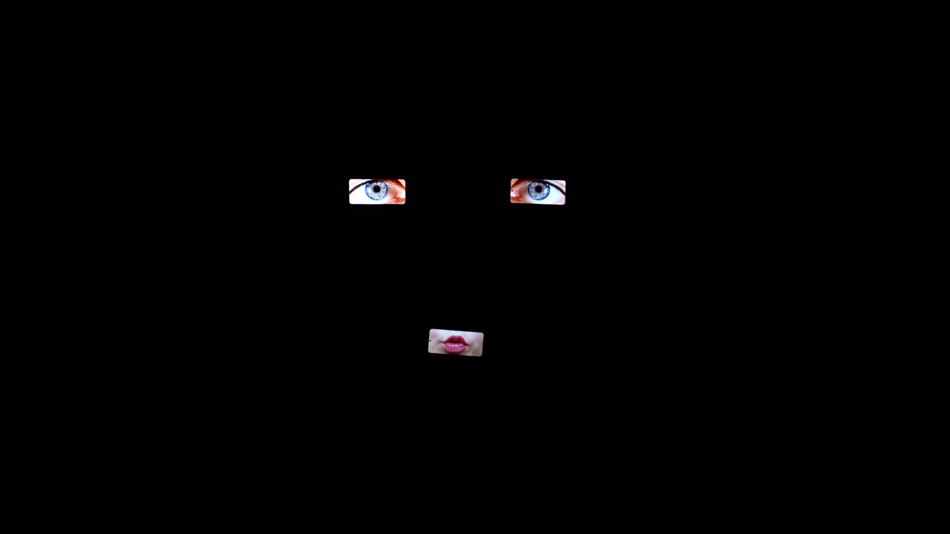 Artistic close-up of Festival di Spoleto poster with expressive blue eyes