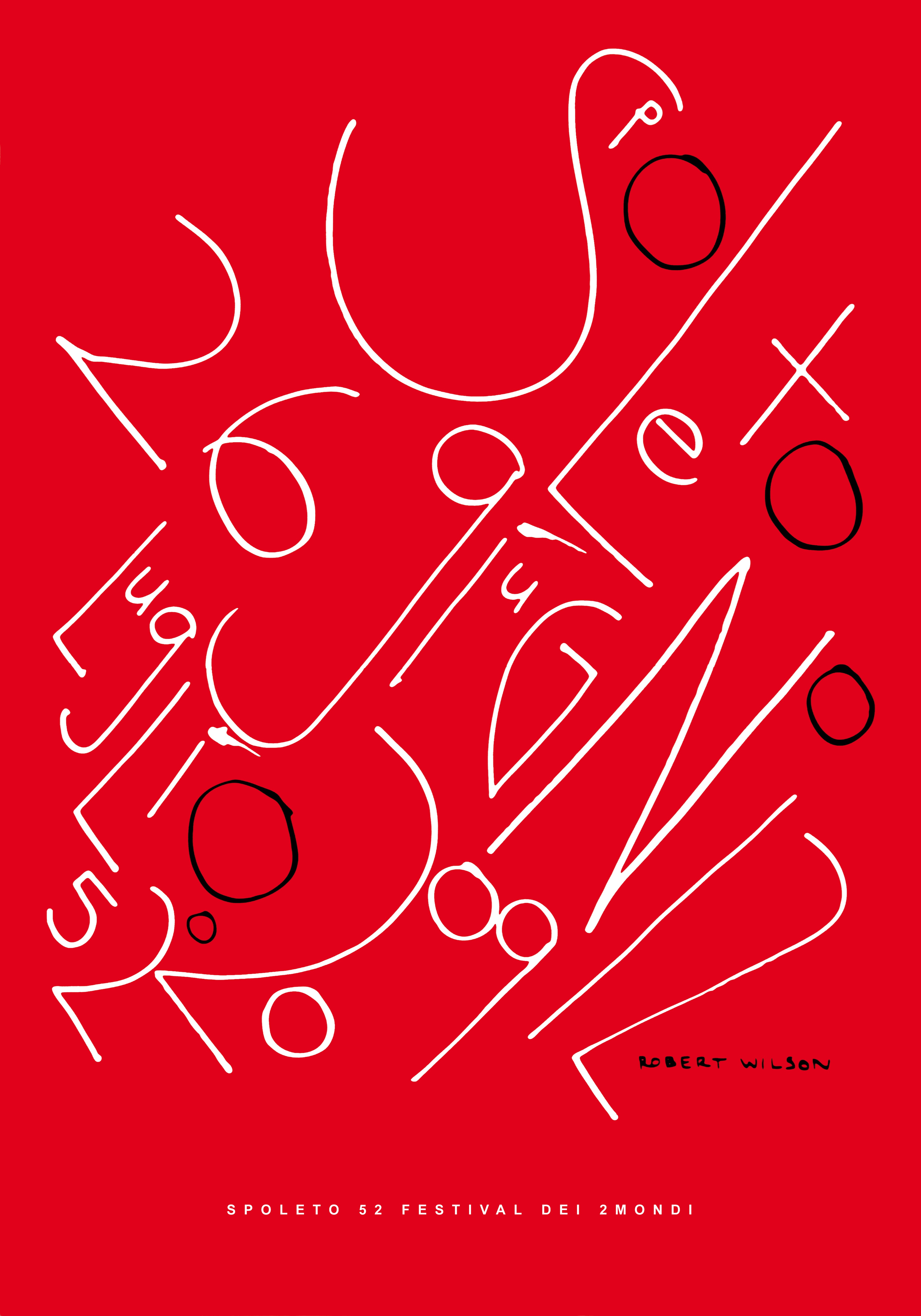 Poster grafico astratto per il 52° Festival di Spoleto dei 2 Mondi