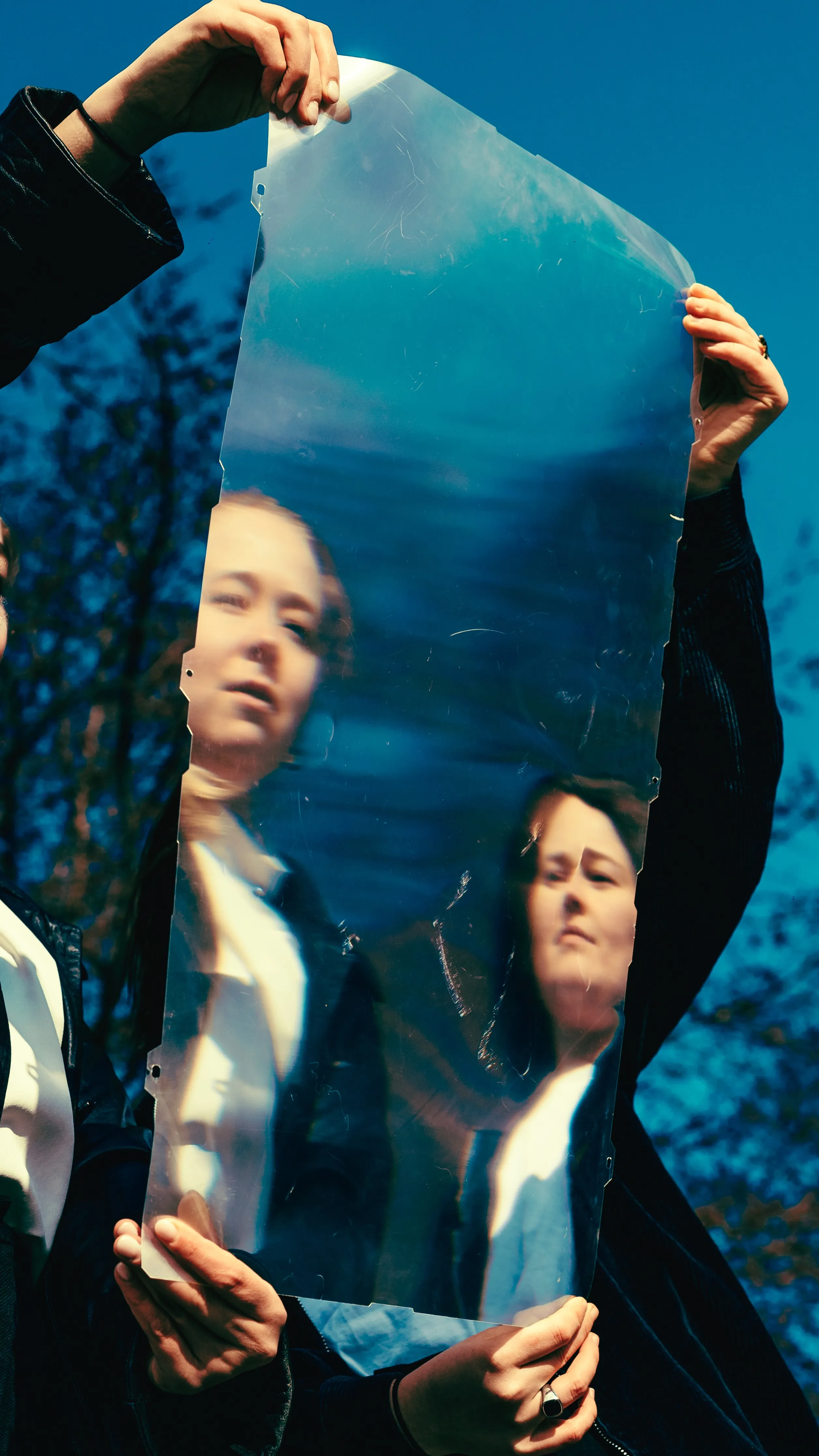 Artistic performance at Festival di Spoleto with reflective glass panel