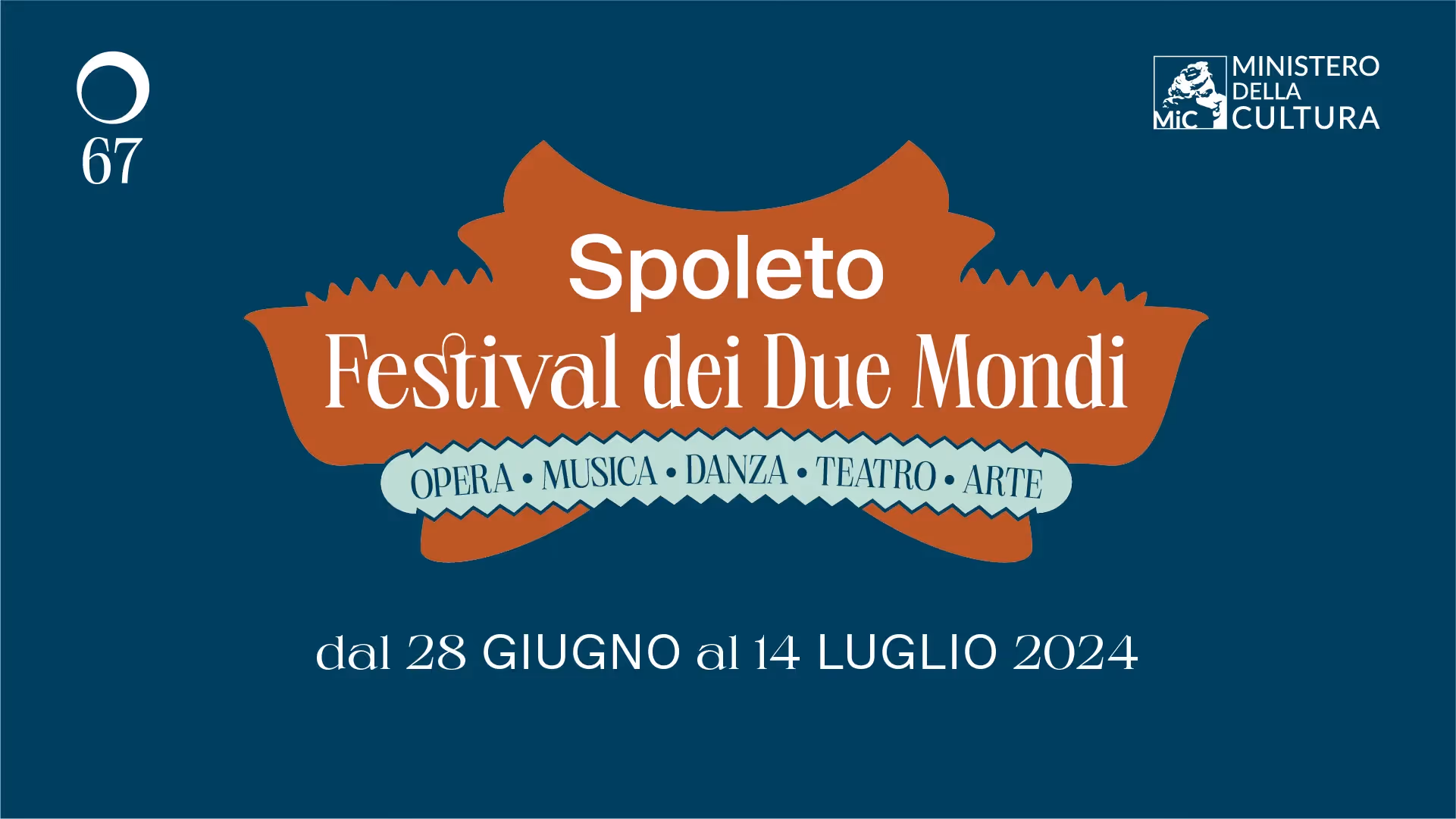 Locandina del 67° Festival di Spoleto con arti e date dell'evento