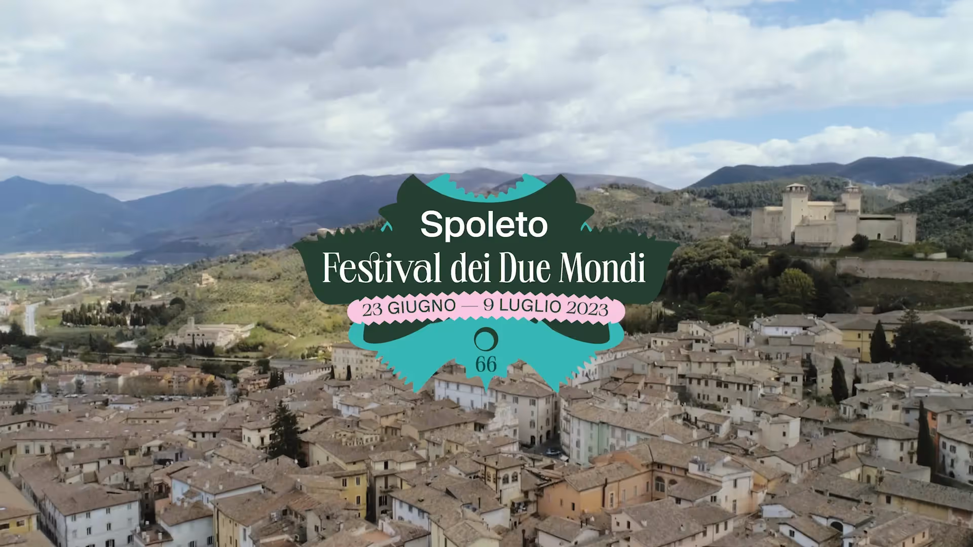 Video of Spoleto Festival di Due Mondi 2023 with historic Italian cityscape