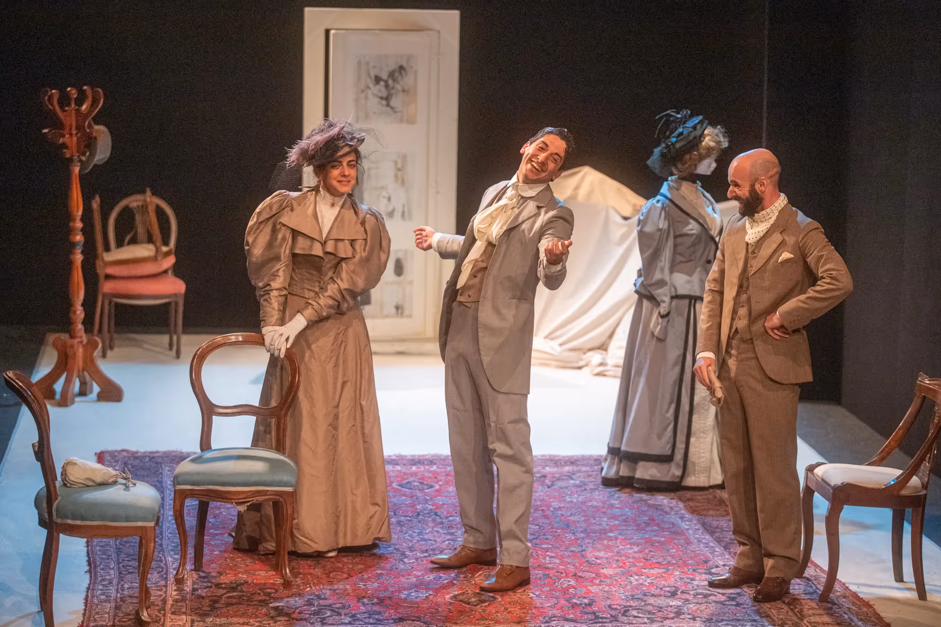 Festival di Spoleto theatrical performance with actors in vintage period costumes