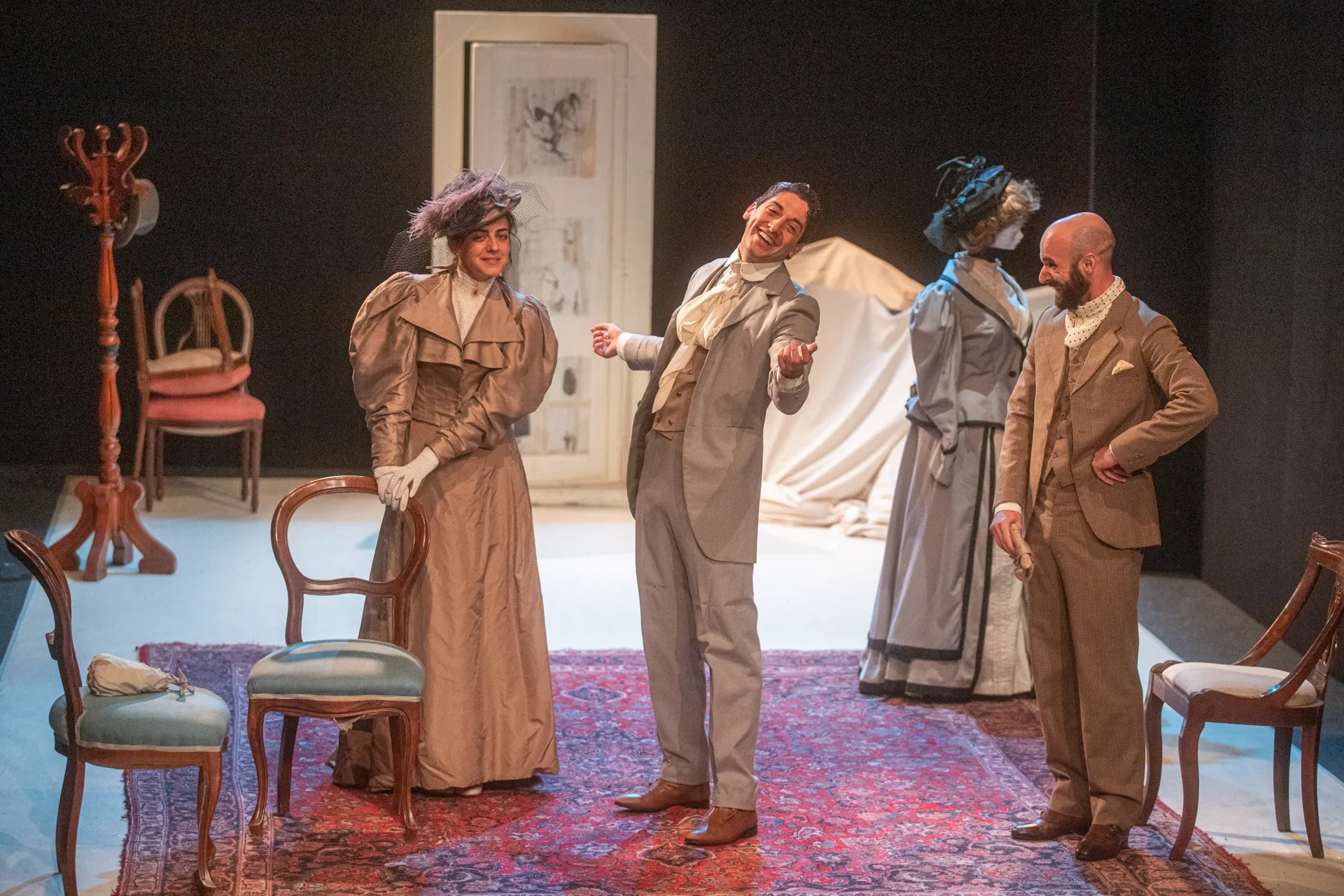 Festival di Spoleto theatrical performance with actors in vintage period costumes