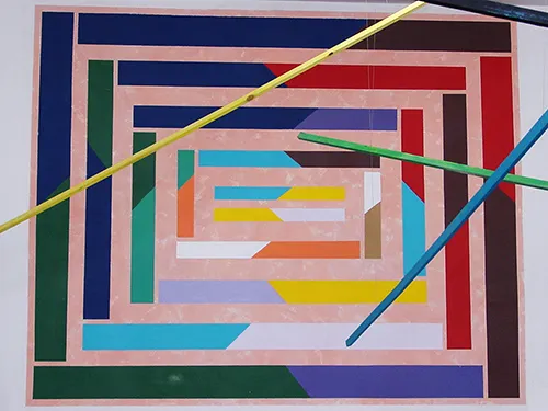 Festival di Spoleto poster with abstract geometric colorful lines and shapes