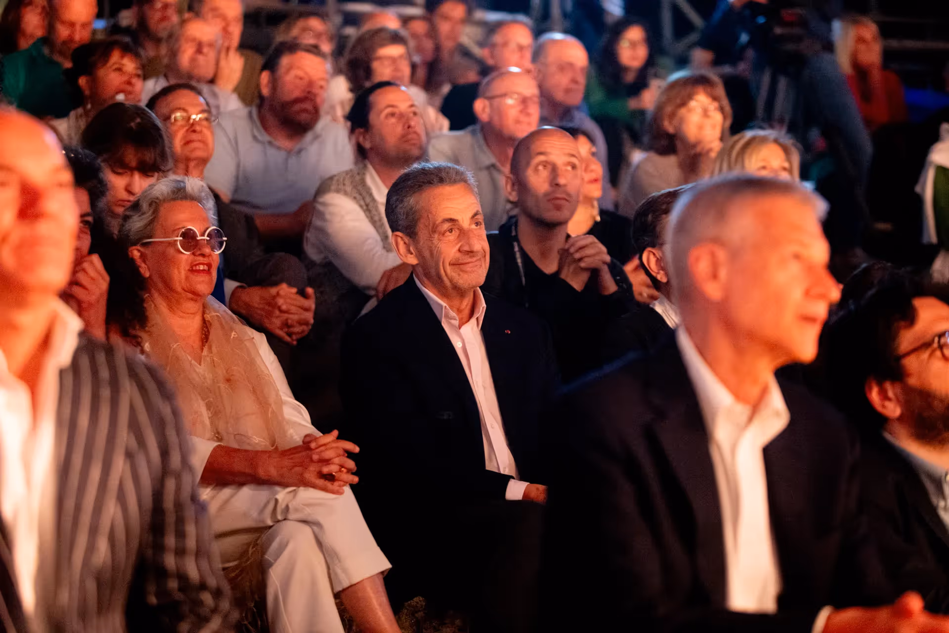 Audience at Festival di Spoleto enjoying an evening performance together