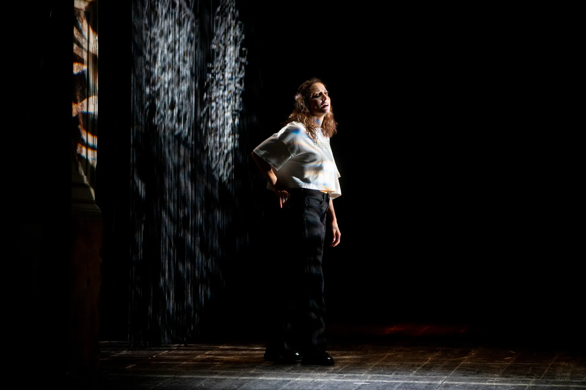 Dramatic light and rain effect at Festival di Spoleto performance