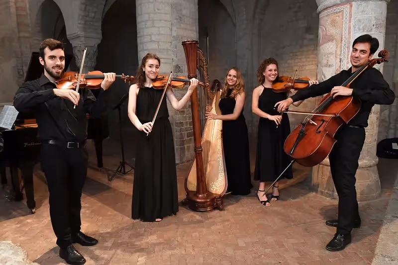 Musicians perform at Festival di Spoleto in historic stone venue