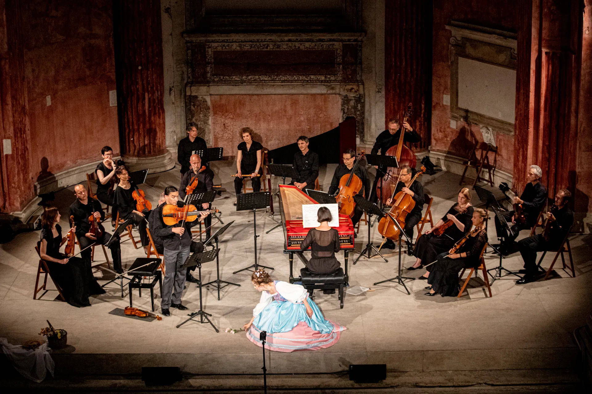 Festival di Spoleto classical orchestra performance with musicians in historic venue