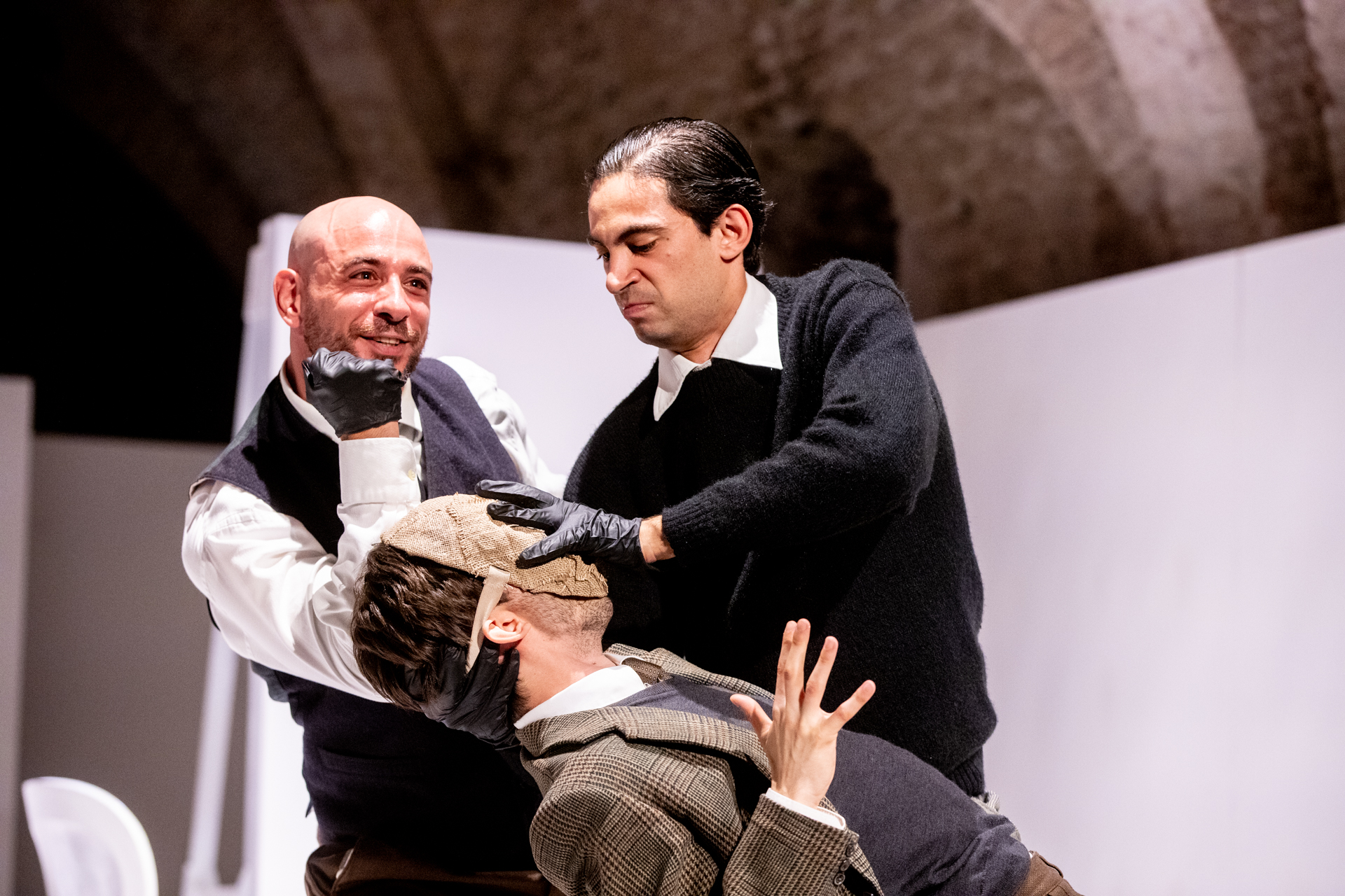 Festival di Spoleto theatrical performance with actors in dramatic scene