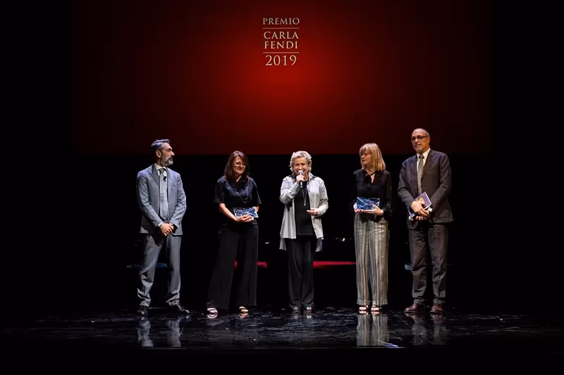 Carla Fendi 2019 Premio award ceremony at Festival di Spoleto stage
