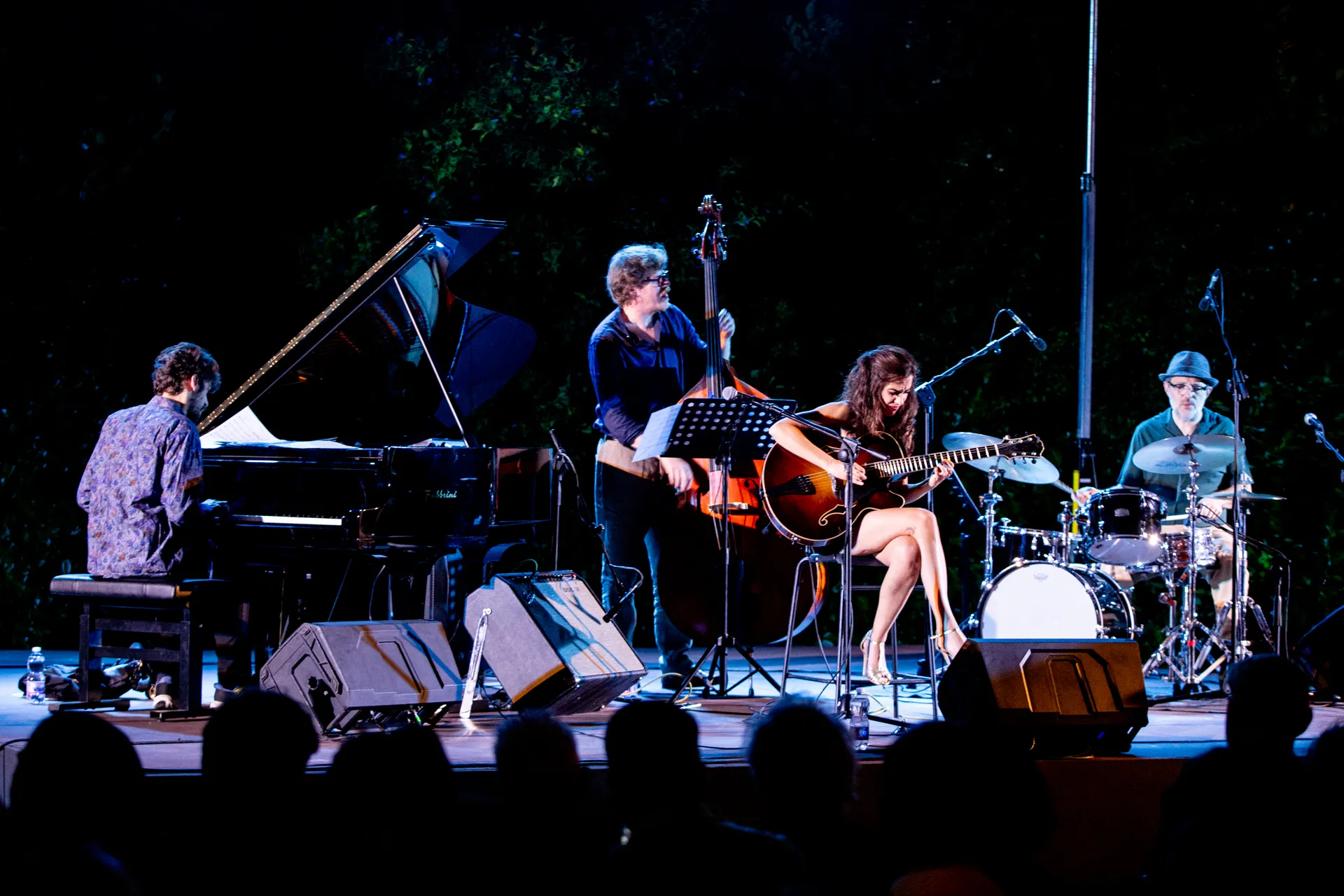 Concerto jazz al Festival di Spoleto con quattro musicisti sul palco