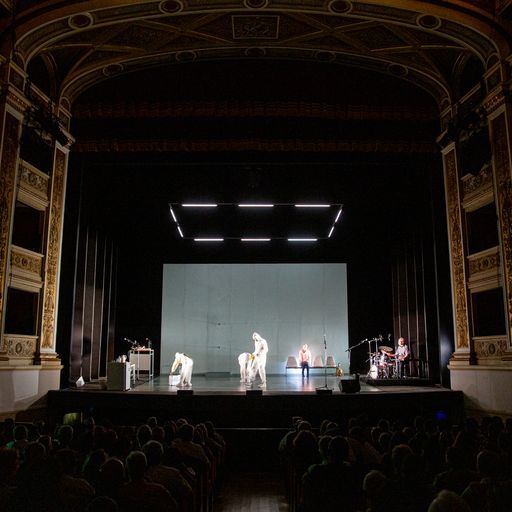 Festival di Spoleto performance with musicians and actors on elegant theater stage