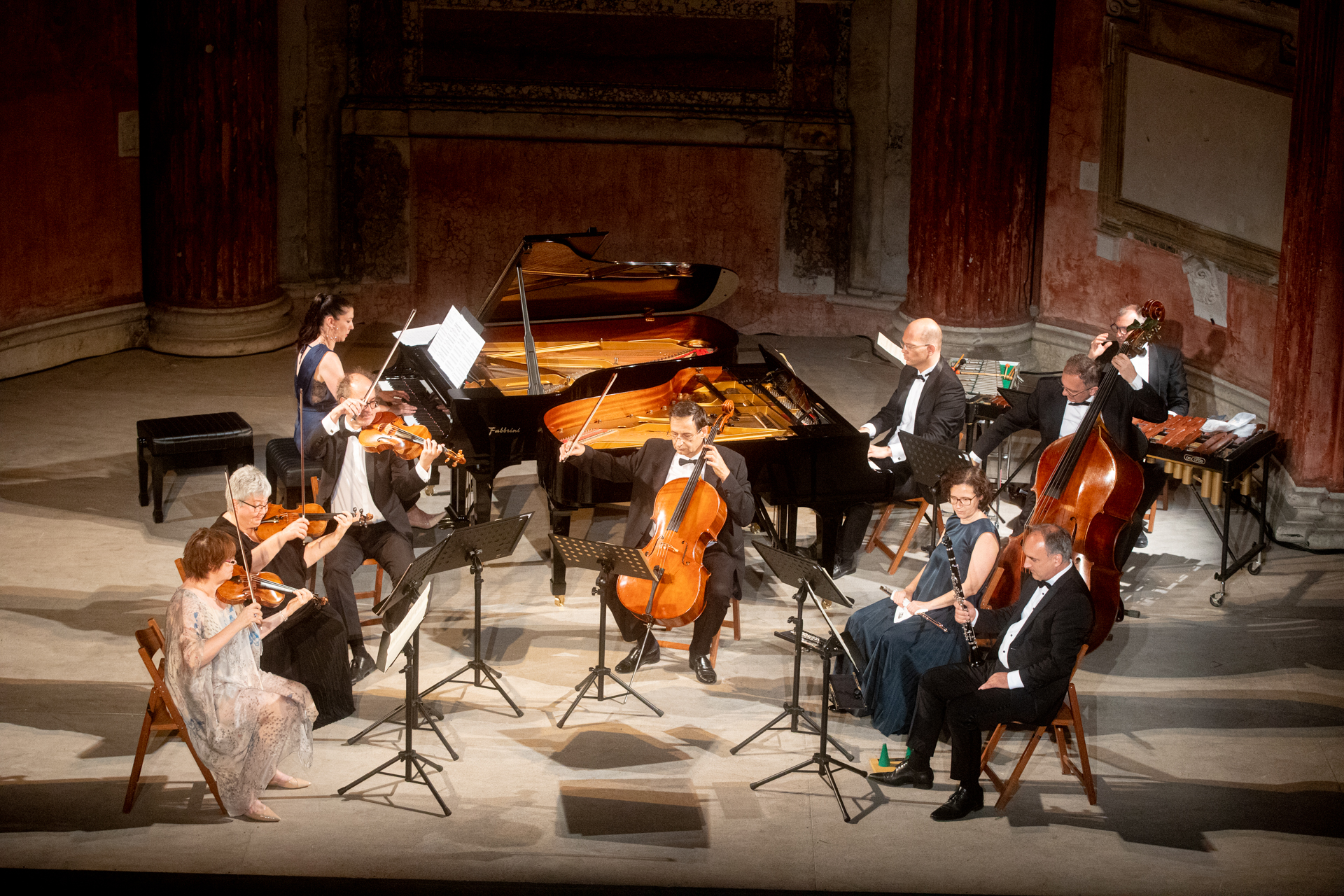 Classical music ensemble performing at Festival di Spoleto concert