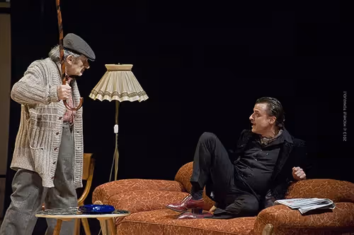 Festival di Spoleto theatrical performance with two actors on stage