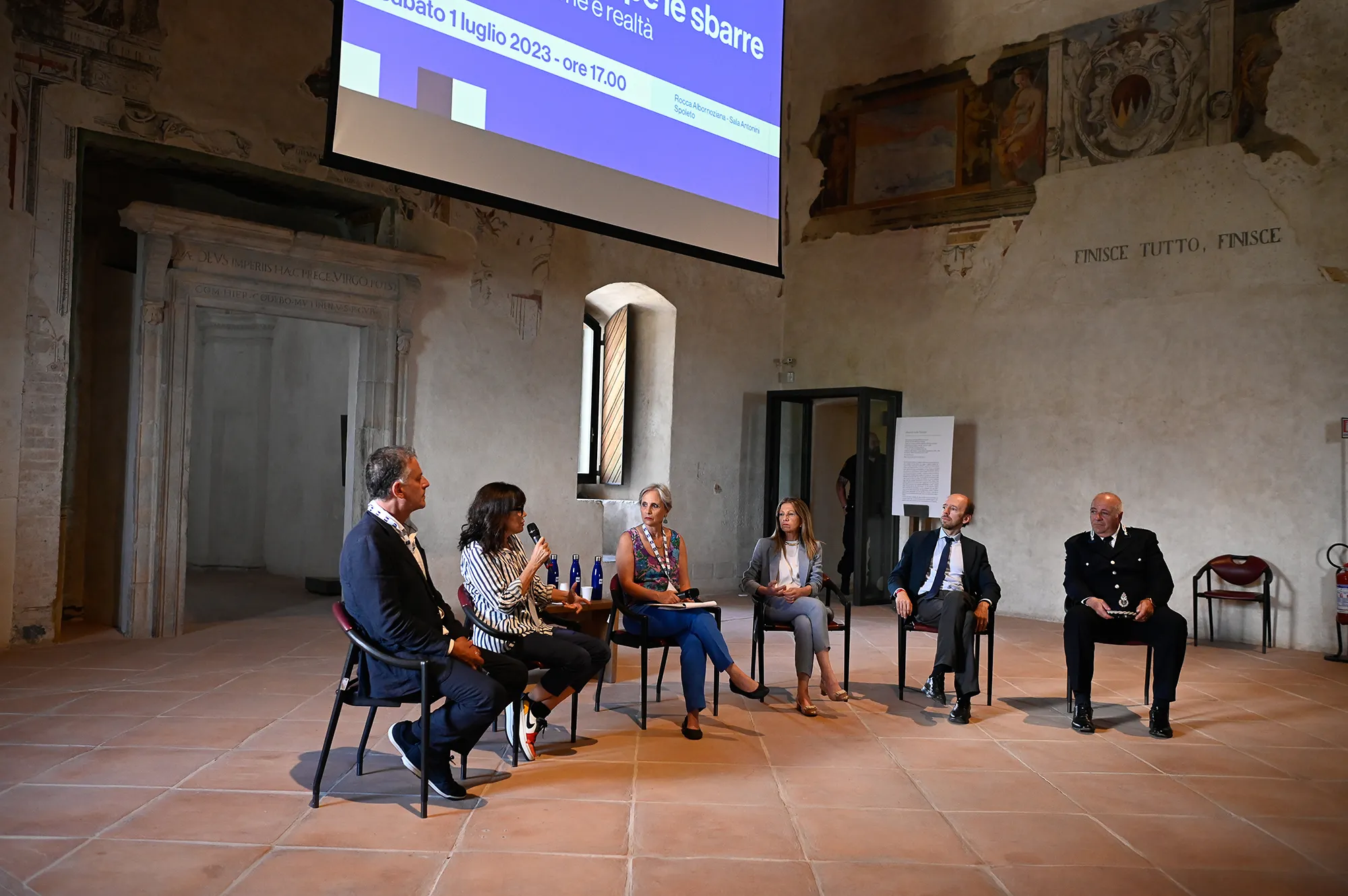 Panel discussion at Festival di Spoleto 2023 in historic venue