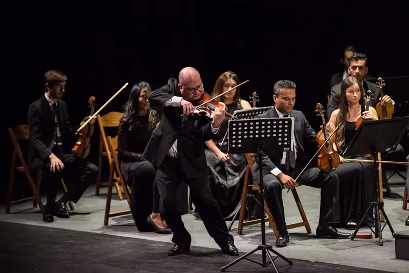 Festival di Spoleto classical musicians performing passionate violin concert