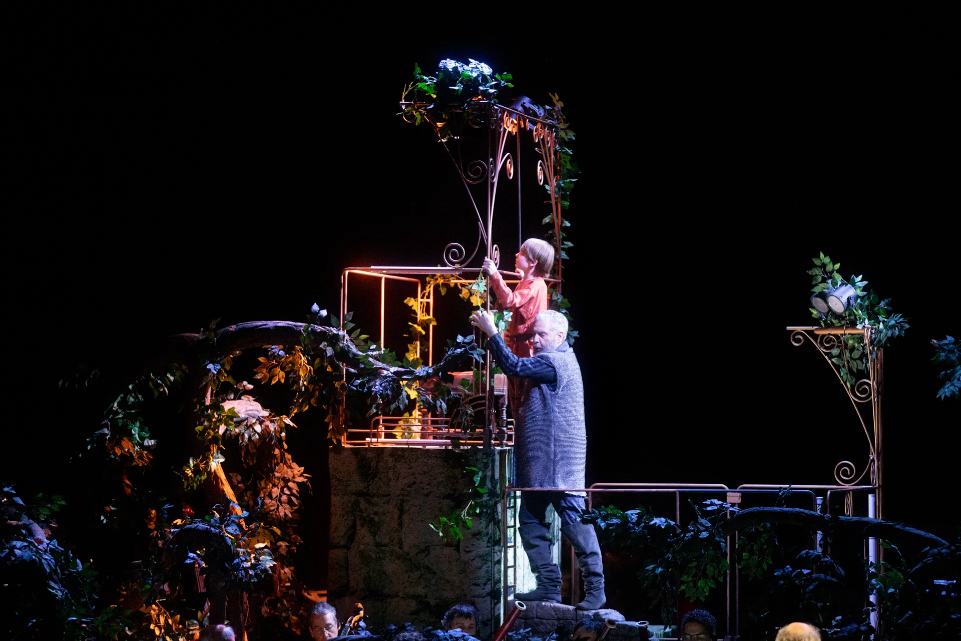 Festival di Spoleto theatrical performance with performers on ornate stage set