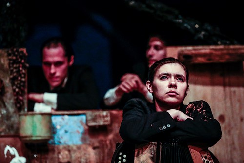 Dramatic performers at Festival di Spoleto theatrical production