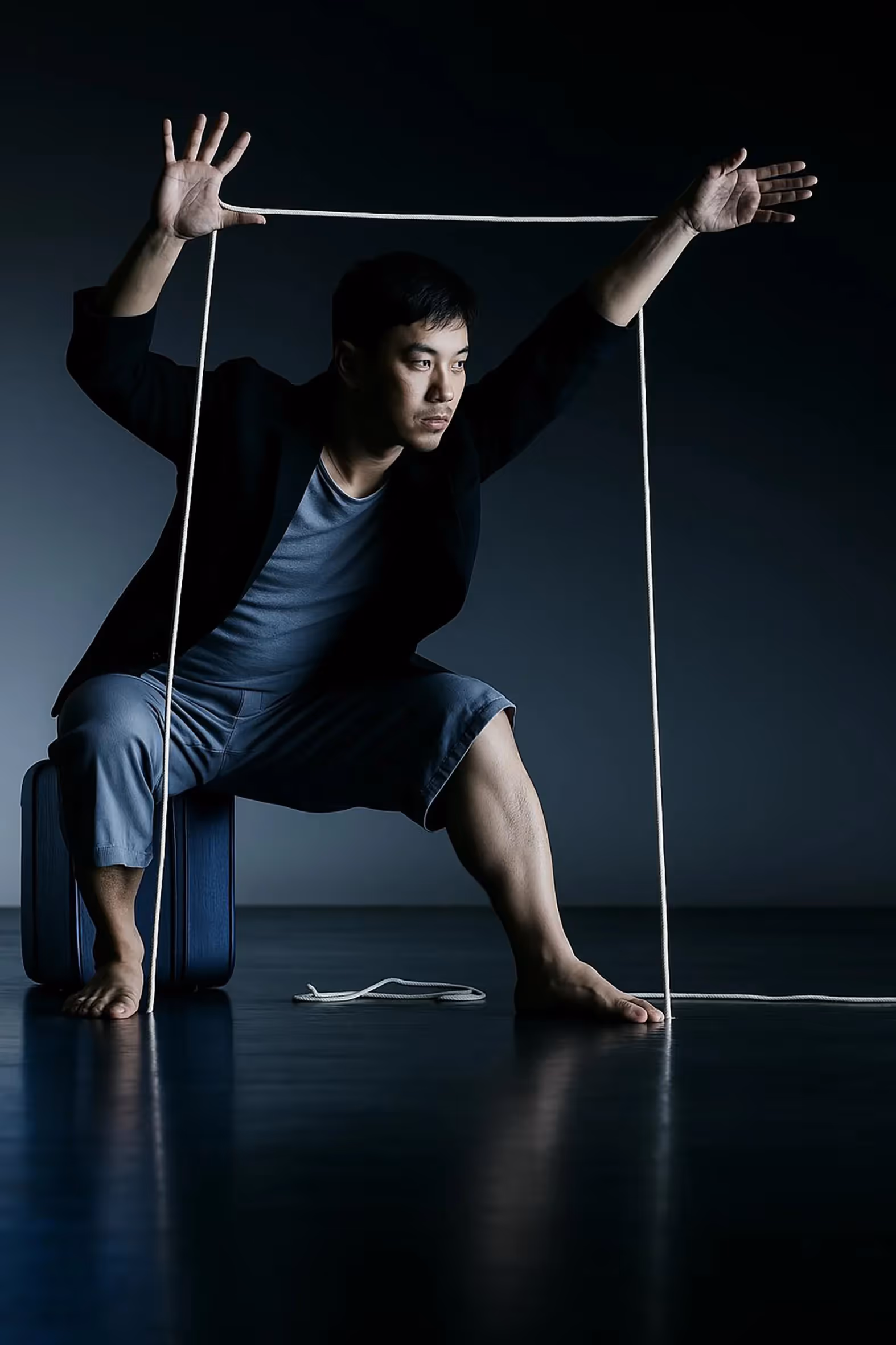 Performance artistica al Festival di Spoleto: danza contemporanea con corde