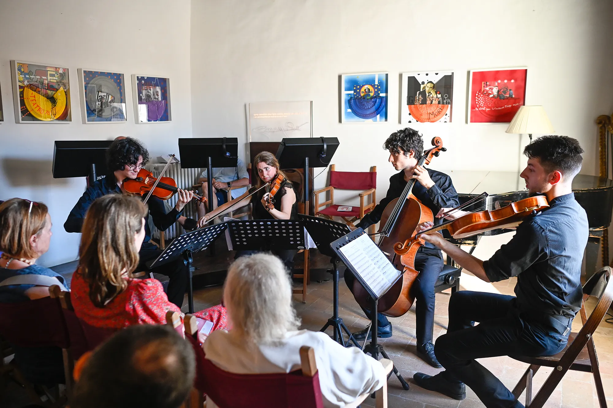 Young musicians perform string quartet at Festival di Spoleto chamber concert