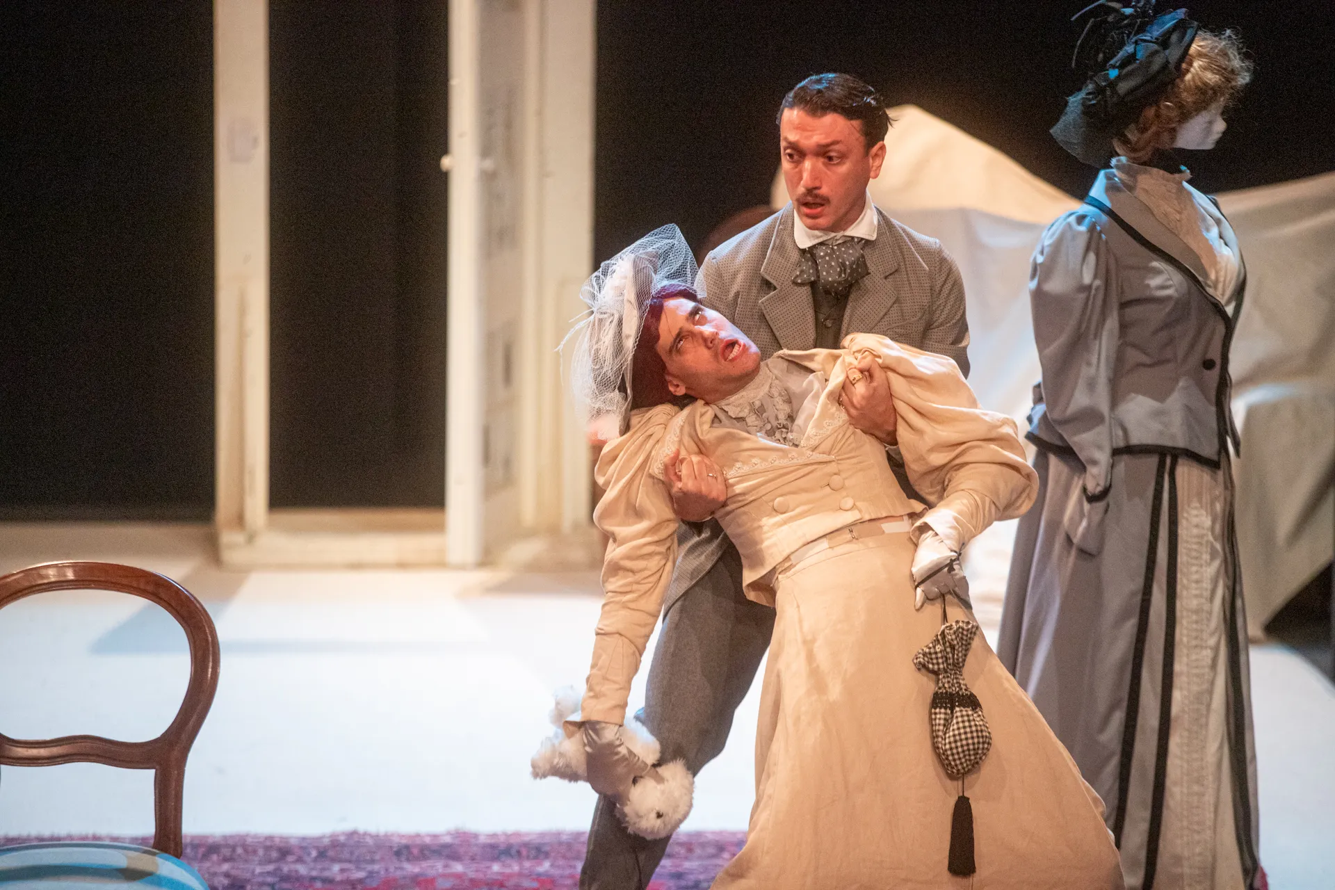 Festival di Spoleto theatrical performance with dramatic vintage wedding scene