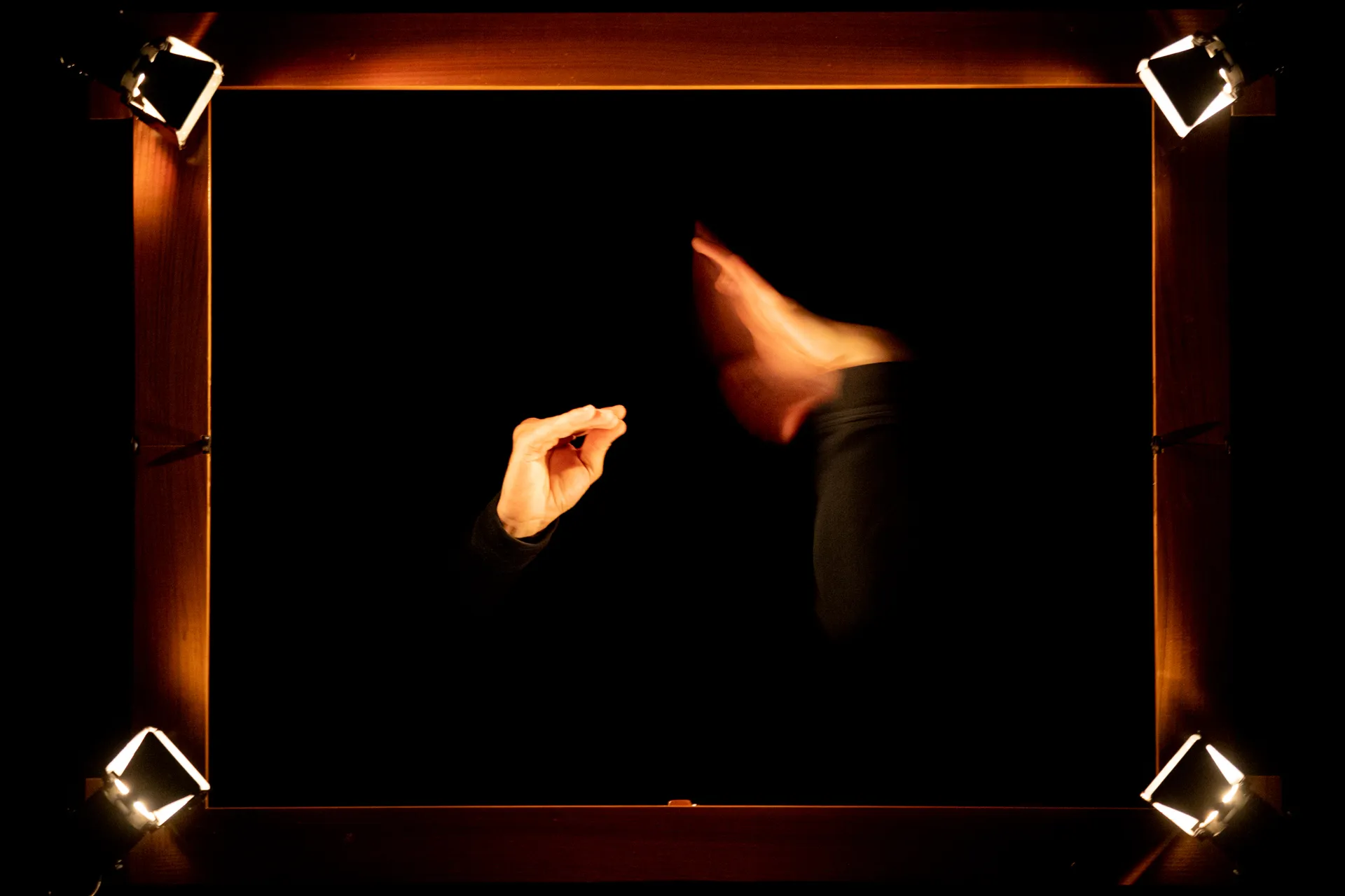 Festival di Spoleto artistic performance with dramatic lighting and blurred motion