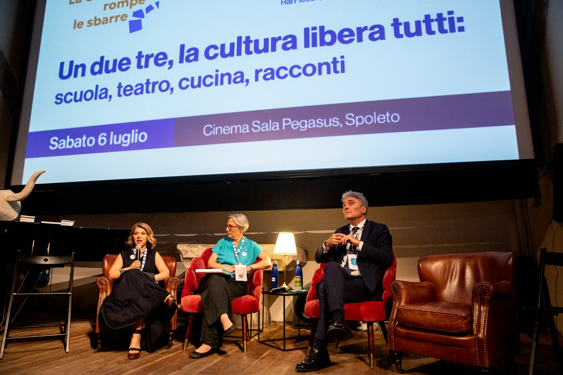 Festival di Spoleto panel discussion at Cinema Sala Pegasus about culture and society