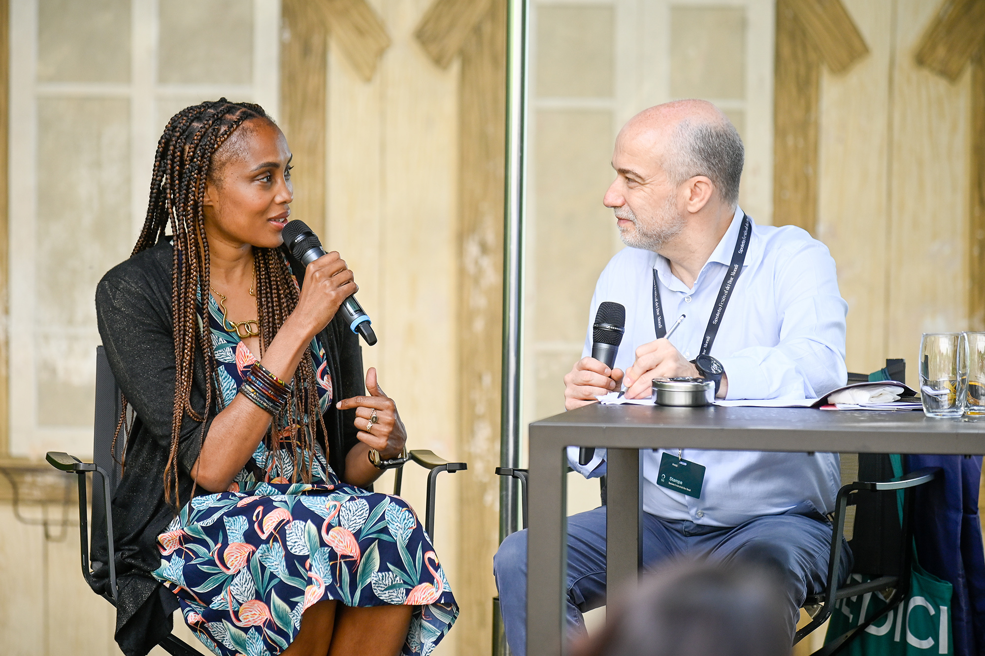 Speakers engage in dialogue at Festival di Spoleto cultural event panel discussion