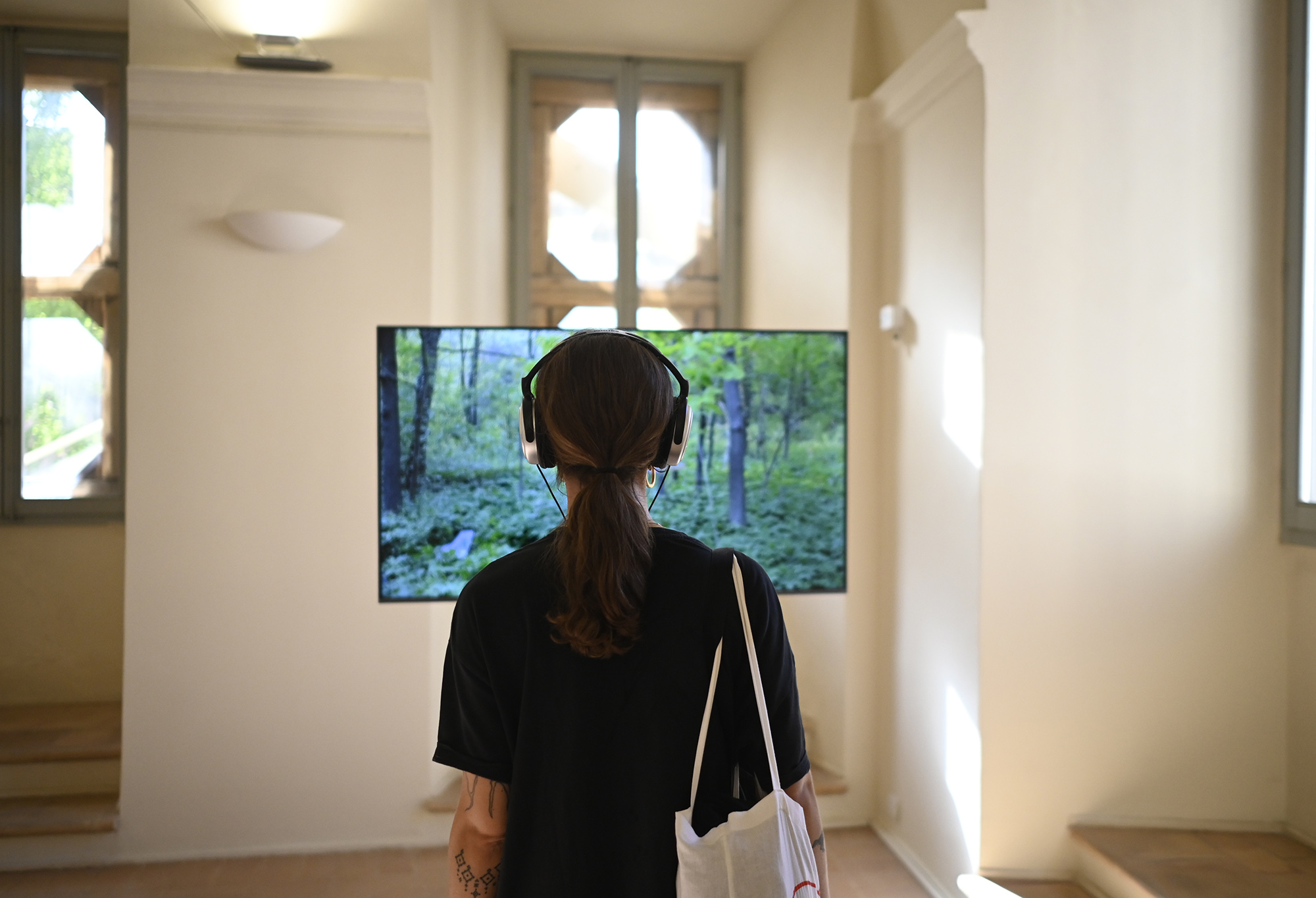 Festival di Spoleto exhibit showcasing forest video art installation