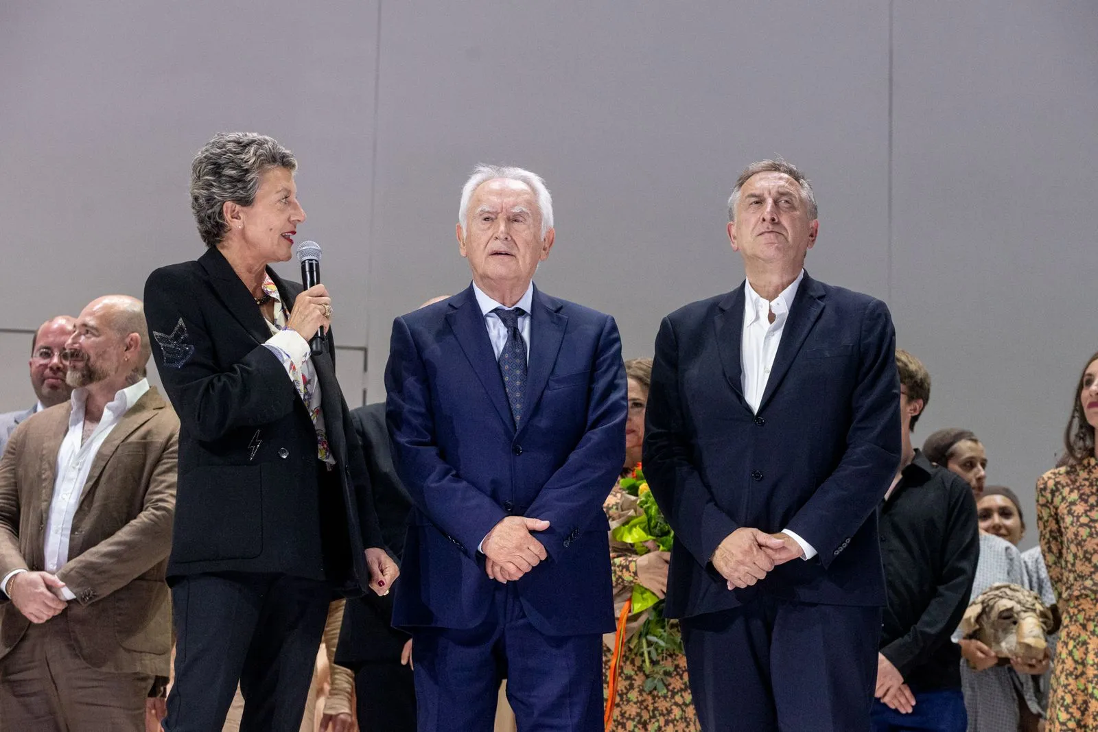 Festival di Spoleto press conference with officials speaking on stage