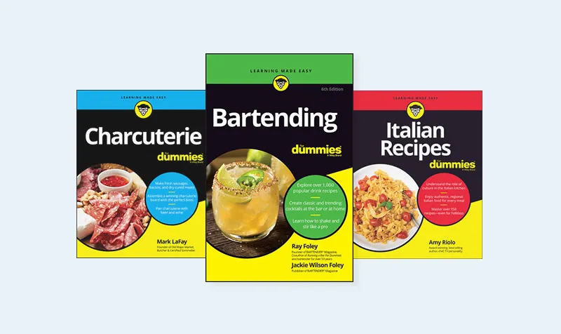 for dummies content to help you with holiday entertaining featuring Charcuterie For Dummies, Bartending For Dummies, and Italian Recipes For Dummies